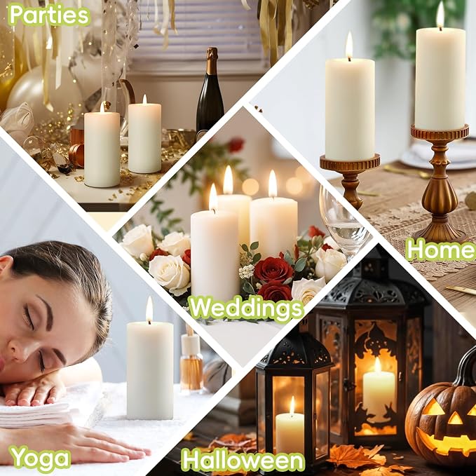 Beeswax Pillar Candles,86 Hours Long Burning,Ivory White Unscented Pure Bees Wax Candles for Home,Prayer,Dripless Smokeless Organic 100% Beeswax Candles Bulk 2x4in-2pack