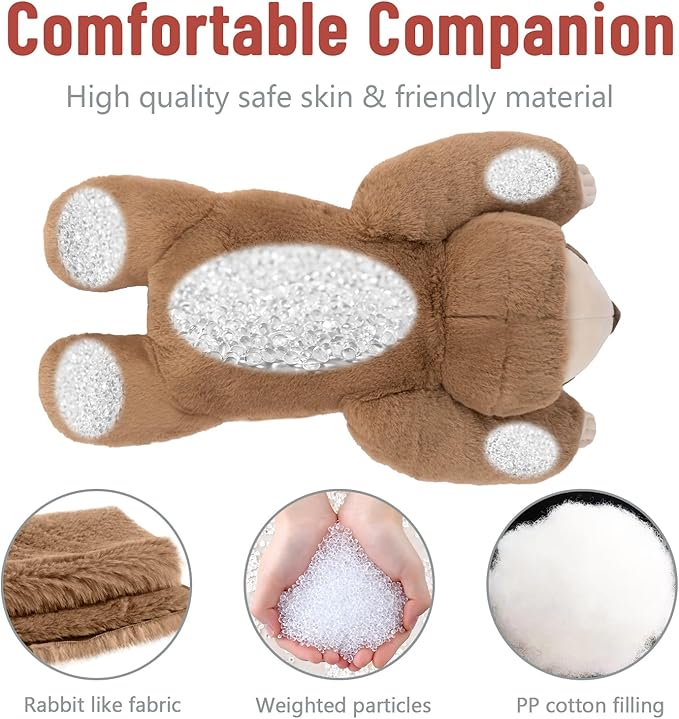 Niuniu Daddy 20" | 3.3 Pound Weighted Sloth Stuffed Animals for Adults & Kids & Baby, Large Brown Sloth Weighted Lap Animals Plush, Cute Weighted Stuffy Toy as Gift for Christmas Birthday Holidays