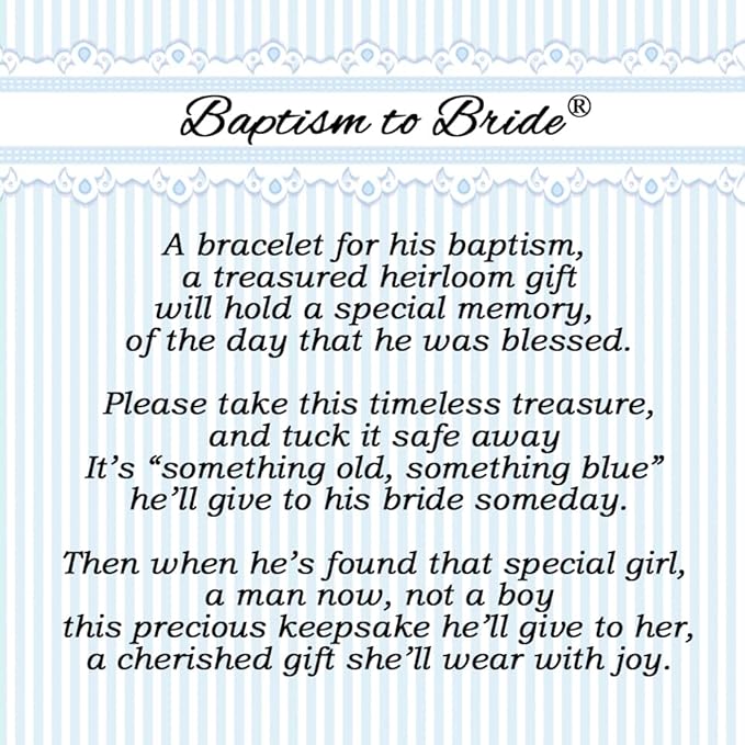 Cherished Moments Baptism to Bride Cross Bracelet for Boys in 925 Sterling Silver