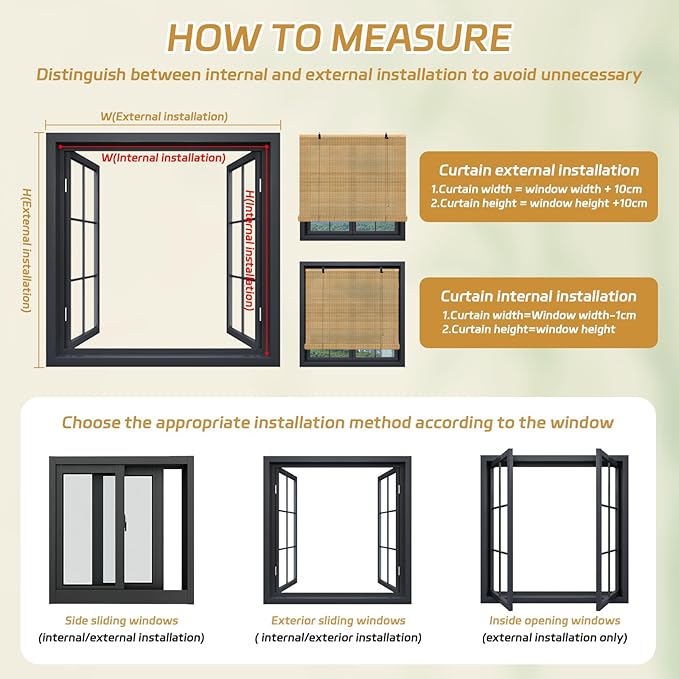 Bamboo Roman Shades, Blackout Natural Bamboo Blinds for Indoor Windows, 24Wx72L Roll Up Bamboo Blind Privacy Shade for Home, Office, Door, UV Resistant & Easy to Install