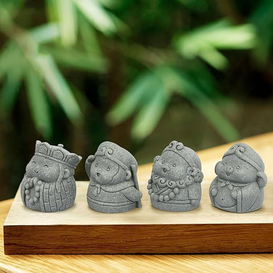 4Pcs Cute Buddha Statue Set - 2 Inch Mini Resin Monk Figurines of Tang Monk, Sun Wukong, Zhu Bajie & Sha Wujing for Office Desk, Study Room Decor and Chinese Culture Gifts