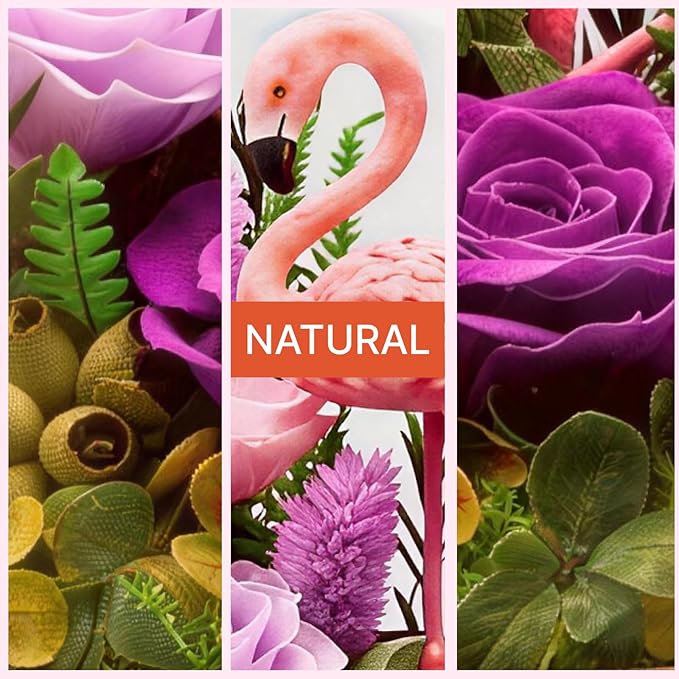 Forever Gifts for Mom: Big Flower Big Love-Mothers Day Flowers for Mom Wife Grandma-Eternal Flower with Flamingo-Flowers for Delivery Prime on Anniversary Valentines Birthday (Purple)