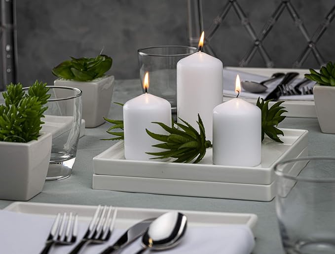 BOLSIUS 12 White Pillar Candles Bulk - 2.3 x 3 inch Candle Set - 17 Hours Clean Burning - No Palm Oil - 0% Animal Fat - Premium European Quality - Wedding, Party, Dinner & Emergency Candles