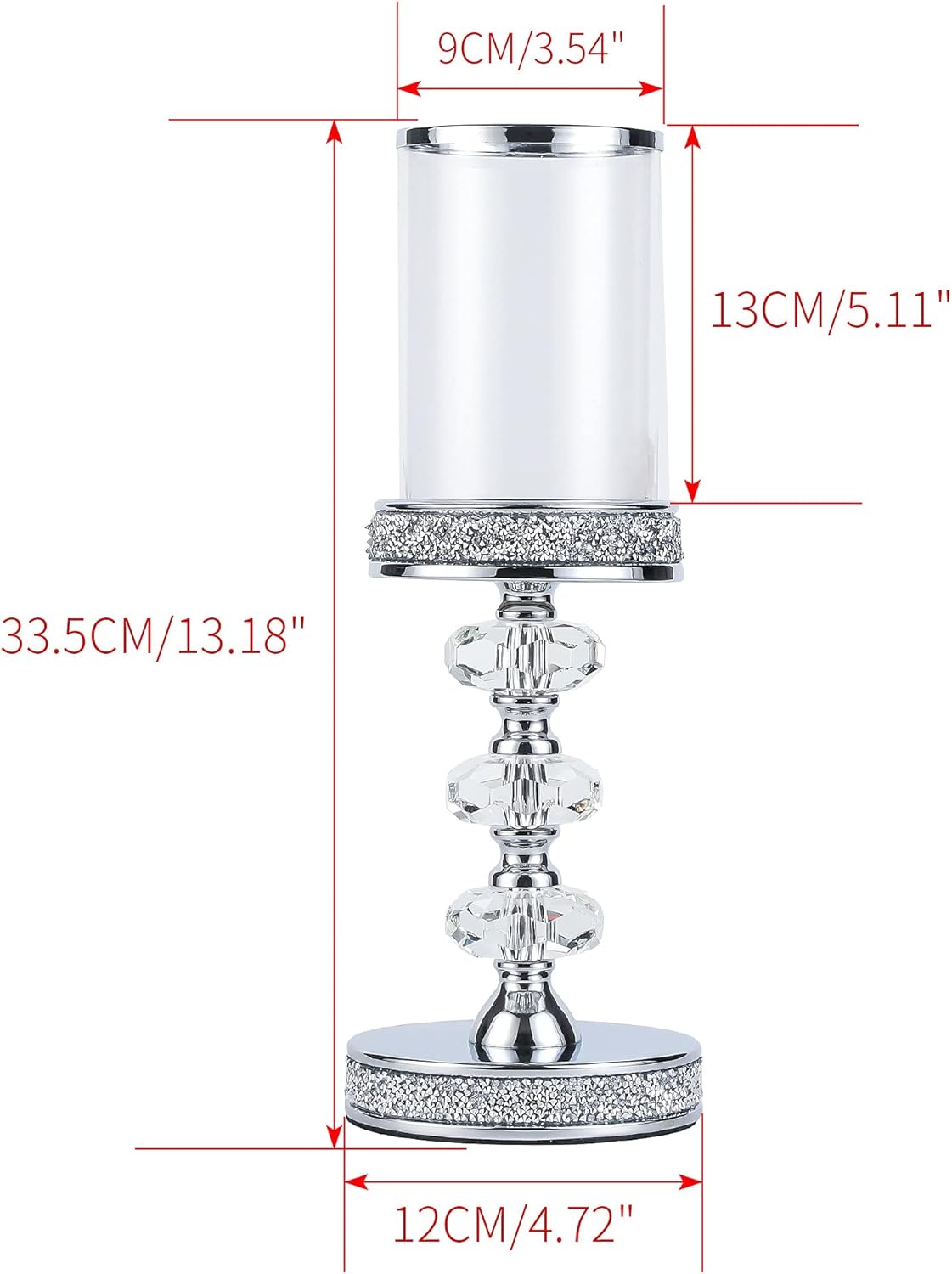 Candle Holder, Pillar Candle Holders, Crystal Candlesticks Holder for Wedding, Parties, Events, Chirstmas,Home Decor, Table Centerpieces CH048LD