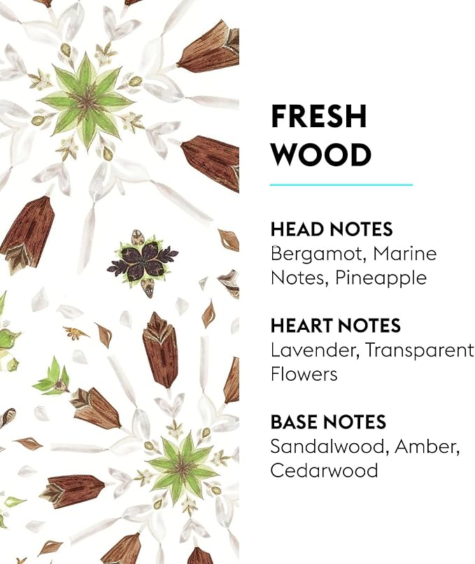MAISON BERGER Fresh Wood Lampe Berger Refill, 500 ml (16.9 fl oz), 2-in-1 Catalytic System, Neutralizes Odors and Diffuses Fragrance, Bergamot, Marine Notes, Pineapple, Lavender, Made in France