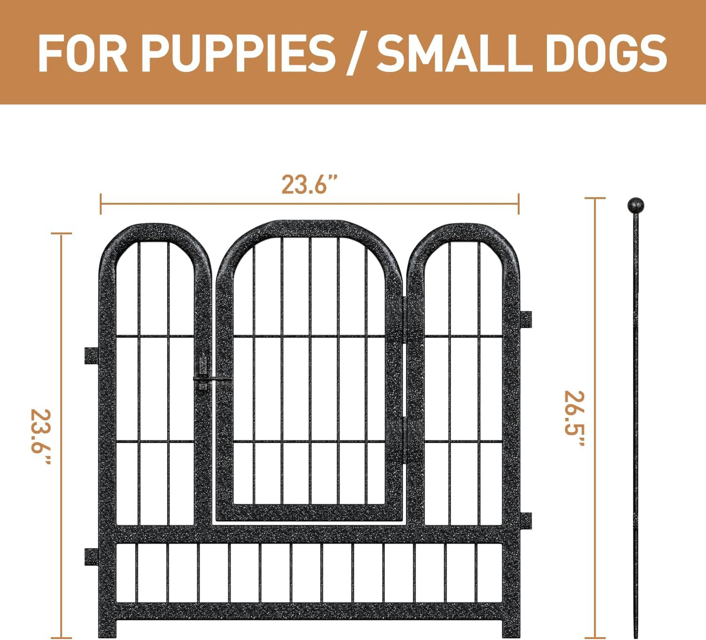Metal Dog Playpen, 24 Inch Height 32 Panels, Ideal Dog Fence for Large/Medium/Small Dogs Indoor & Outdoor Bliss, Perfect Dog Pen for Camping, Yard, and RV | Black-Silver