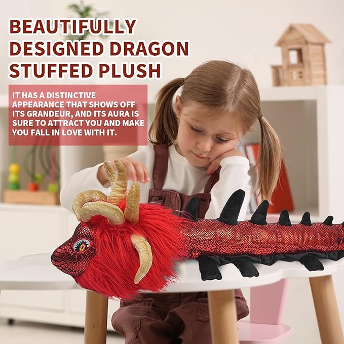 Nadou TLOZ Demon Dragon Plush,43.3" Black Dragon Stuffed Anime Doll Can be Used as a Birthday, Christmas for Kids-Collectible Squishy Plushies