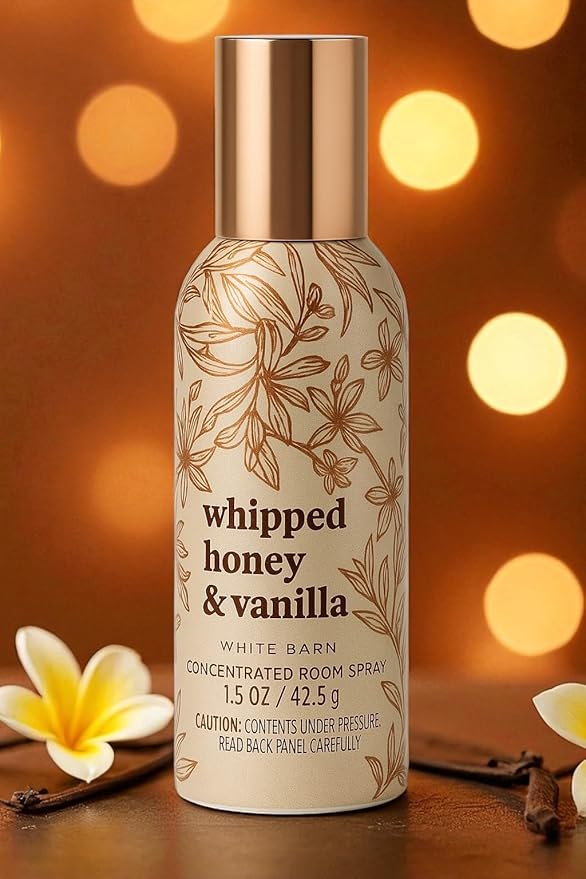 Bath & Body Works Whipped Honey & Vanilla Concentrated Room Spray 1.5 oz / 42.5 g – Rich Honey Drizzle with Floral Neroli and Whipped Vanilla Bean