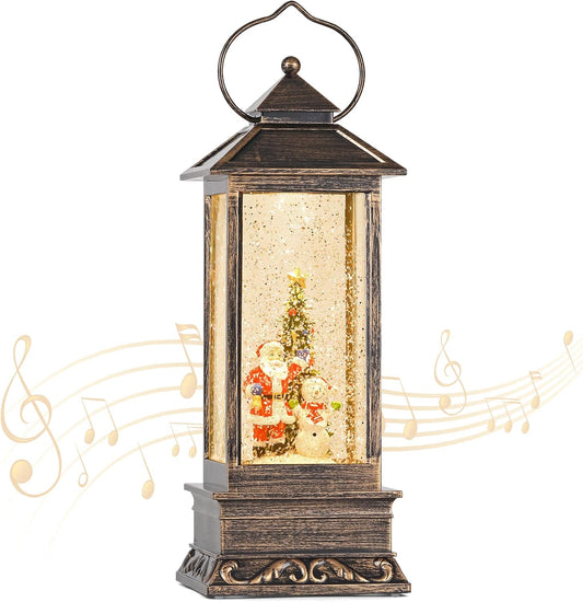 Snow Globe, Christmas Snow Globes with Swirling Glitter, USB Powered or Battery Operated Christmas Lantern for Christmas Thanksgiving Party Home Decorations (Christmas Tree, Santa Claus and Snowman)