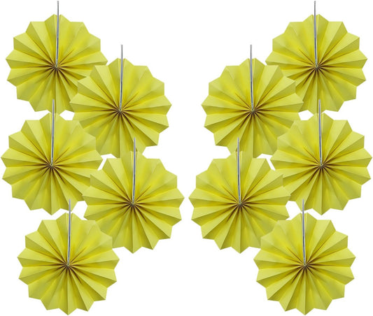 Yellow Party Decorations,Paper Decorations for Party,Lemon Decorations Party Paper Fans Bulk 8in,Anniversary Decorations for Part 30 Color DIY Set （Lemon Yellow）