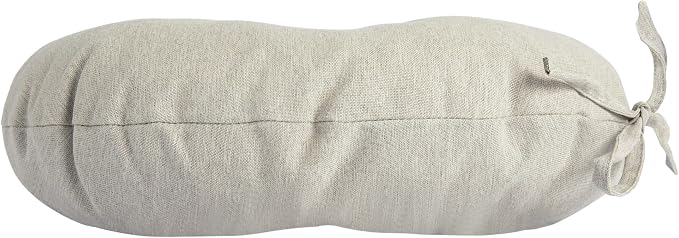 Magpie Fabrics Outdoor 15"x15"x4" Round Bistro Seat Cushions with Ties Set of 2, Tufted Waterproof Patio Floor Chair Pads for Home Garden Balcony Kitchen Office Porch, Taupe