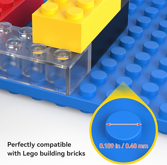 8-Pack Small Floating Shelves for Wall Compatible with Lego Building Bricks, 5x5.5inch Dual‑Sided 16x17 Studs for Toy Brick Storage and Display, ABS Display Shelves for Room Decor, Multicolor