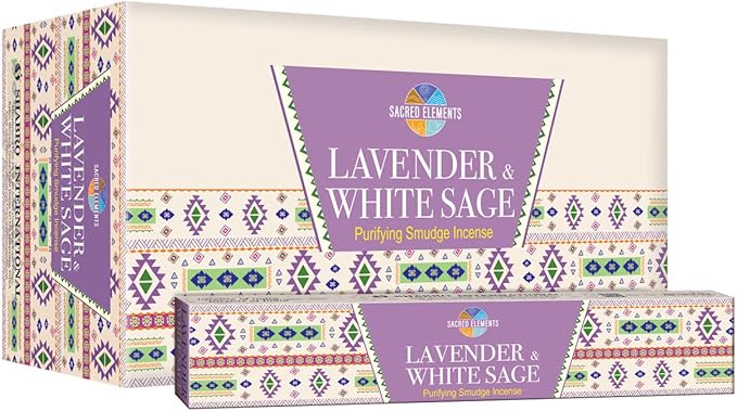 Sacred Element's Lavender & White Sage Masala Incense Sticks – Calming Aromatherapy Blend for Meditation, Relaxation & Cleansing – Perfect Fall or Housewarming Gift – 15g Pack (Total 100+ Sticks)