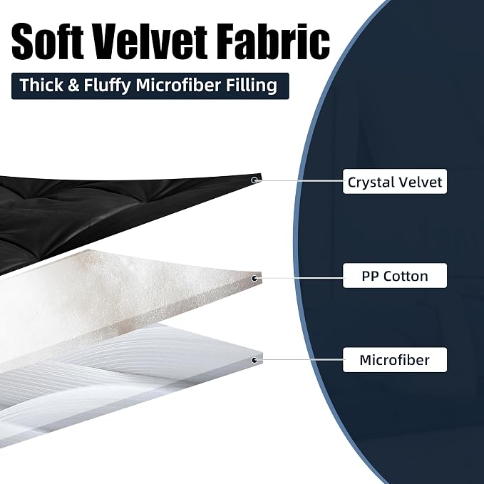 HOMBYS Floor Lounger Pillow Foldable and Tufted Design Long Floor Cushion for Yoga, Reading, Sleeping, Meditation, Elastic Band for Roll Up and Easy Storage, Machine Washable, Black, 74"x27"
