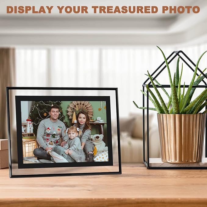 IZIDDO 4x6 Picture Frames Set of 2, Black Glass Photo Frame, Only for Tabletop Display, Gift Picture Frame, Horizontally or Vertically (4x6, Black)