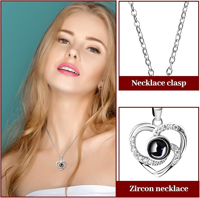 Gifts for Mom Wife Women Preserved Real Red Rose with Heart ”I Love You“100 Languags Necklace&Cute Bear Birthday Gift Box for Mama Girlfriend Wife Her Grandma Anniversary Valentines Day