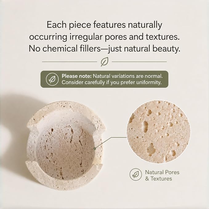 Natural Travertine Sponge Holder for Kitchen Sink – Solid Stone Cylinder Sponge Caddy with Dual-Height Cut-Out, Compact Countertop Sink Organizer & Modern Home Décor