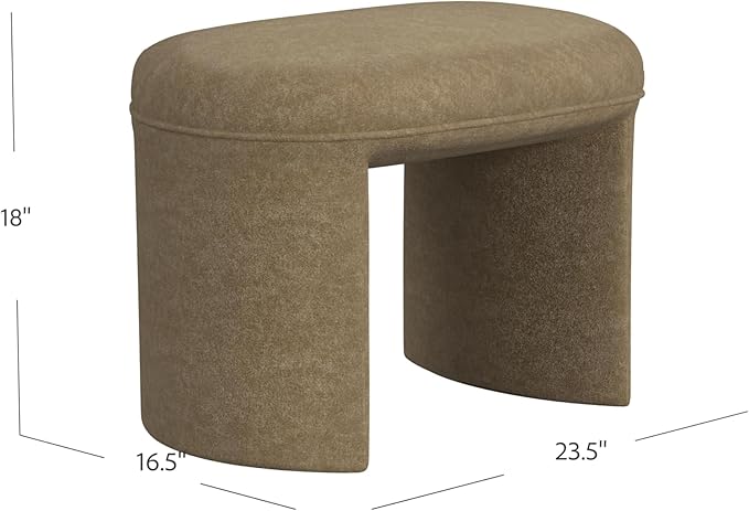 HomePop Quinn Modern Ottoman|Homepop Home Décor|Ottoman for Living Room & Bedroom - Mocha Velvet