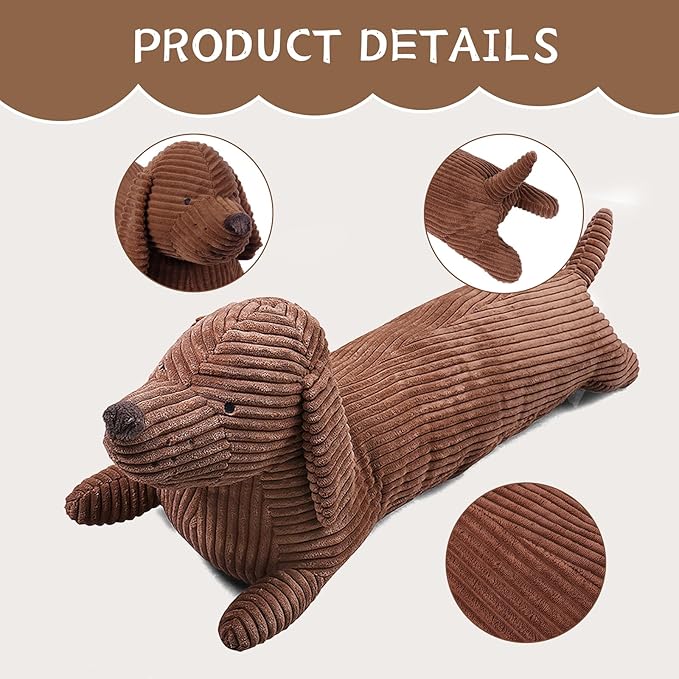 36 Inch Dachshund Dog Stuffed Animal Plush, Long Weiner Dog Body Pillow, Cute Funny Large Dachshund Toys Plushies Decor Ideal Gift for Kids
