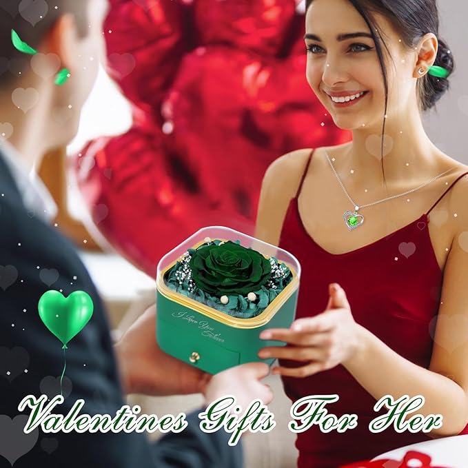 Beferr Birthday Gifts for Women Preserved Real Rose with Necklace Eternal Roses Forever Flowers for Delivery Anniversary Mothers Gifts for Mom Her Grandma Wife Sister from Daughter Son