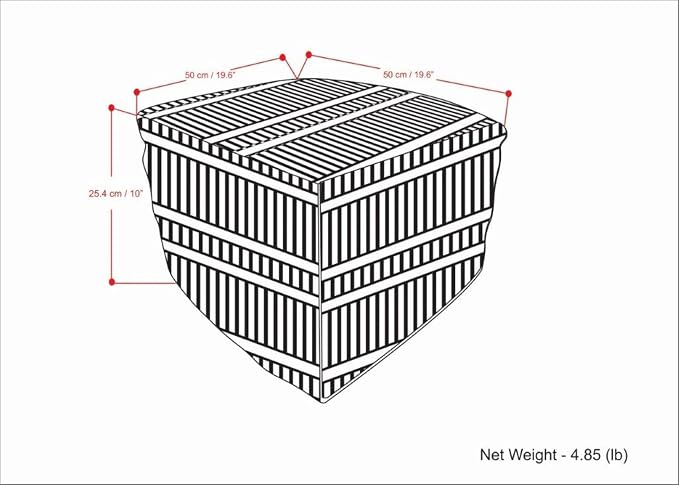 SIMPLIHOME Safford Square Pouf - 20 inch Wide Upholstered PET Polyester Ottoman in Black and White, Boho Indoor/Outdoor Footstool or Extra Seating for Living Room, Bedroom, or Patio, Assembled