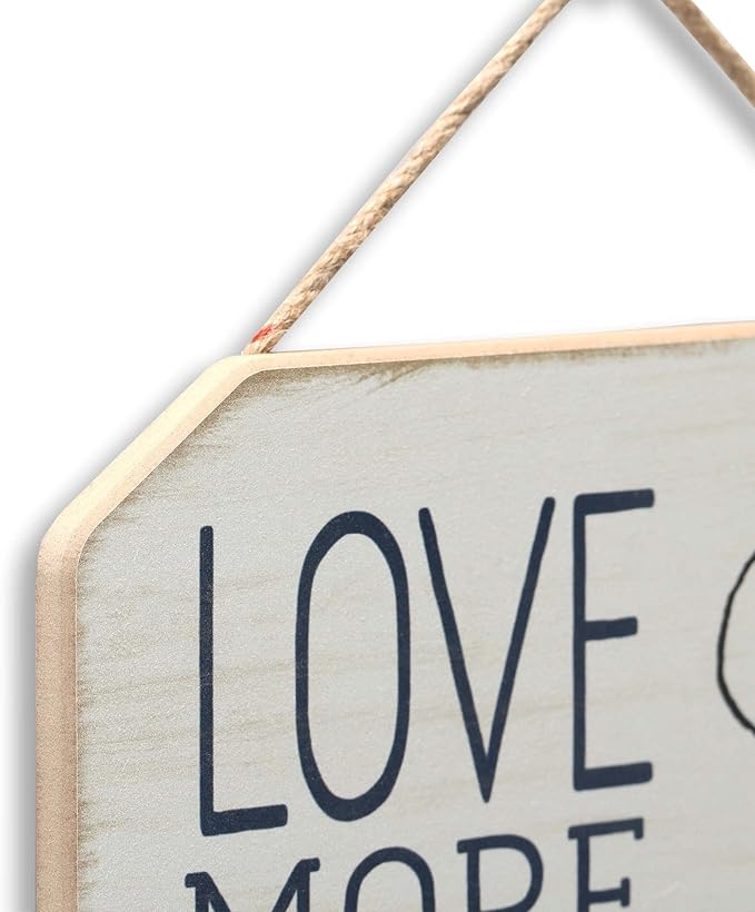 Peanuts Snoopy Love More Hanging Wood Wall Decor - Cute Snoopy and Woodstock Sign for Home Decorating