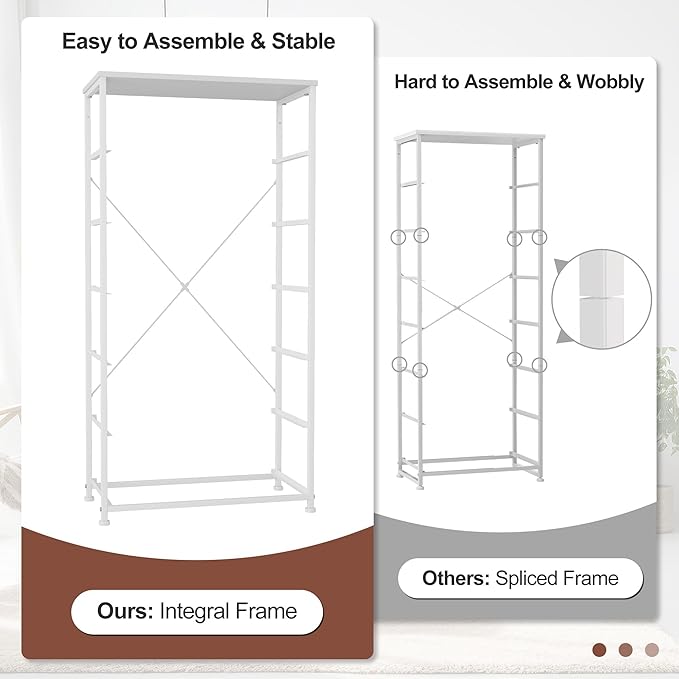 Crestlive Products Dresser for Bedroom with 6 Drawers, Tall Chest of Drawers, Fabric Dressers Bedroom Furniture, Storage Organizer Unit with Bins for Closet, Hallway, Living Room, Entryway(Beige)