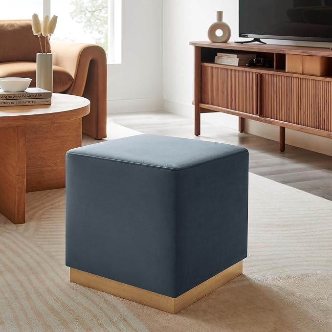 Modway 17" Square Performance Velvet Upholstered Upholstered Ottoman