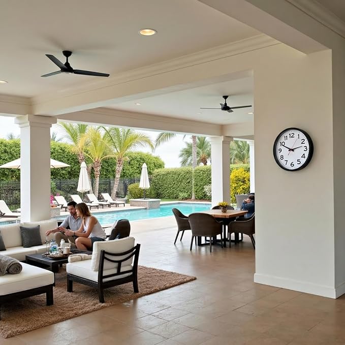 The Ultimate Wall Clock |14 Inch | Modern | Atomic | Analog | Home | Office | School | Gym | Indoor | Outdoor | Sets Automatically | Unbranded | Classic | Black | Battery Operated | Modern Décor