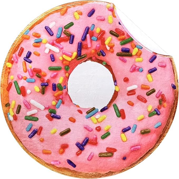 Vessia Pink Donuts Printed Throw Blanket, Realistic Funny Food Blanket for Adults and Kids, 300GSM Soft Giant Donuts Throw for Couch, Sofa, Bed, Fun Decor for All Seasons, 71 inches