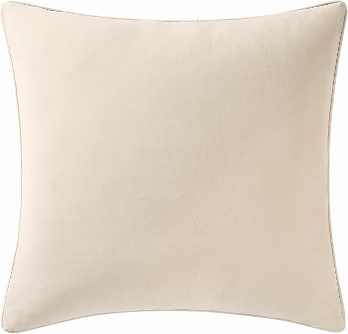 Brooklyn Loom Matte Cotton Velvet 20x20 Off-White Decorative Pillow
