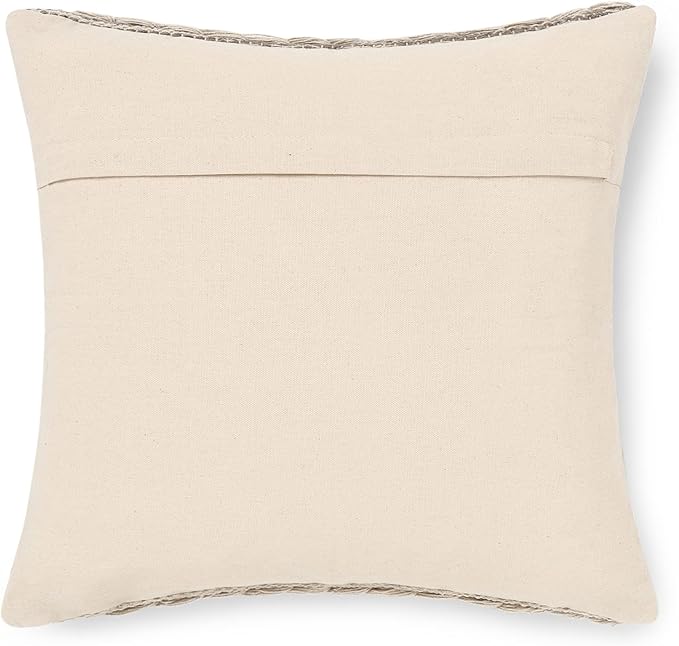 REDEARTH · Textured Throw Pillow Cushion Covers-Woven Tufted Decorative Farmhouse Cases Set for Couch, Sofa, Bed, Chair, Dining, Patio, Outdoor; 100% Cotton (18"x18", Diamond Virgule) Pack of 2