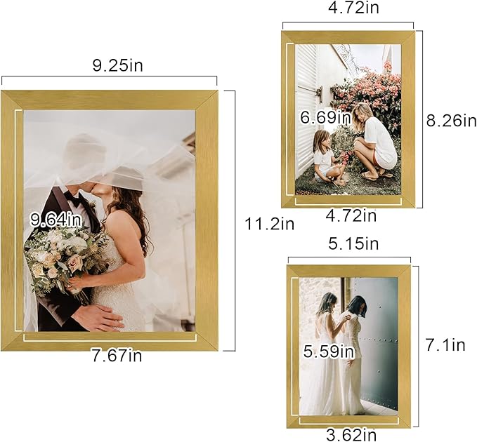 LUCKYLIFE Picture Frames Collage Wall Decor 10-Pack, Gallery Wall Frame Set with 8x10 5x7 4x6, Gold