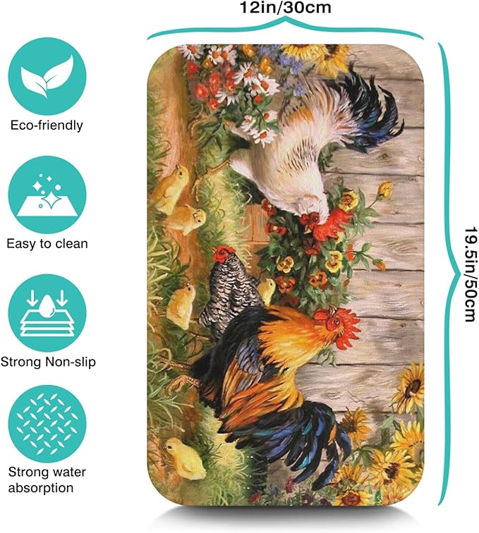 Fun Coffee Mat 19inx12in,Coffee Bar Mat for Countertops,Absorbent Hide Stain Anti-Slip Coffee Bar Accessories Fit Under Coffee Machine Mat,dish Drying Mats for Kitchen