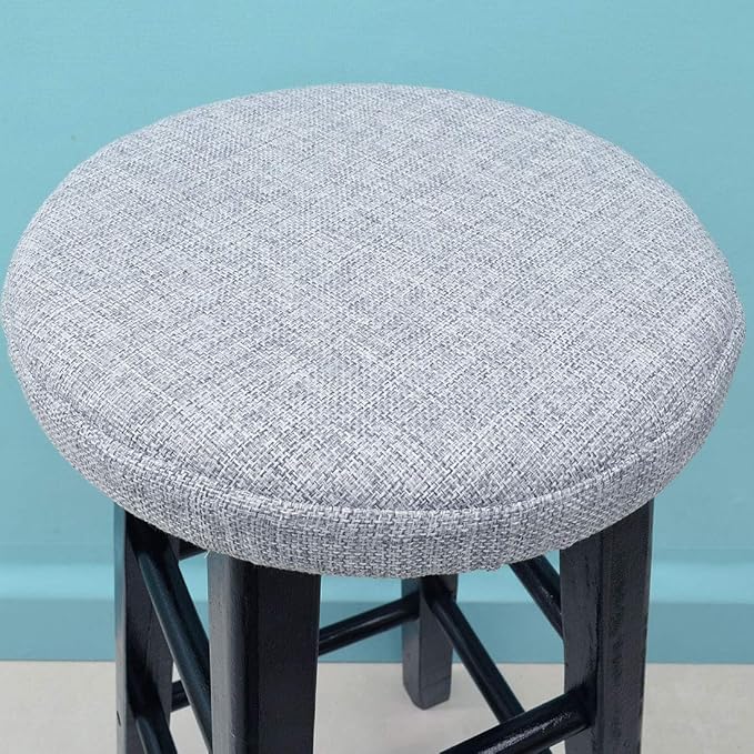 Levoberg Round bar Stool Covers Linen Sponge bar Stool Cushions Round Chair seat slipcovers 12inch/30cm ＃7