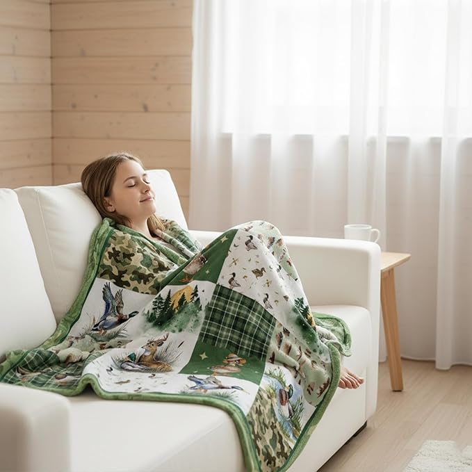 Wxiben Mallard Duck Throw Blanket - Wild Duck Gifts Blanket for Boys Girls Aniaml Throw Blankets for Ducks Lovers Kids Women Men Gifts Ducks Blankets for Home Couch Bed Outdoor 60 x 50 Inches