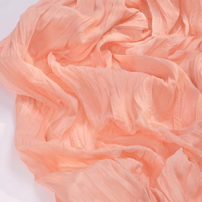 Socomi 3pcs Coral Peach Easter Spring Cheesecloth Table Runner Boho Rustic Gauze 120 inch 10FT Cheese Cloth Runner for Wedding Party Baby Shower Birthday Home Decor Holiday Decorations
