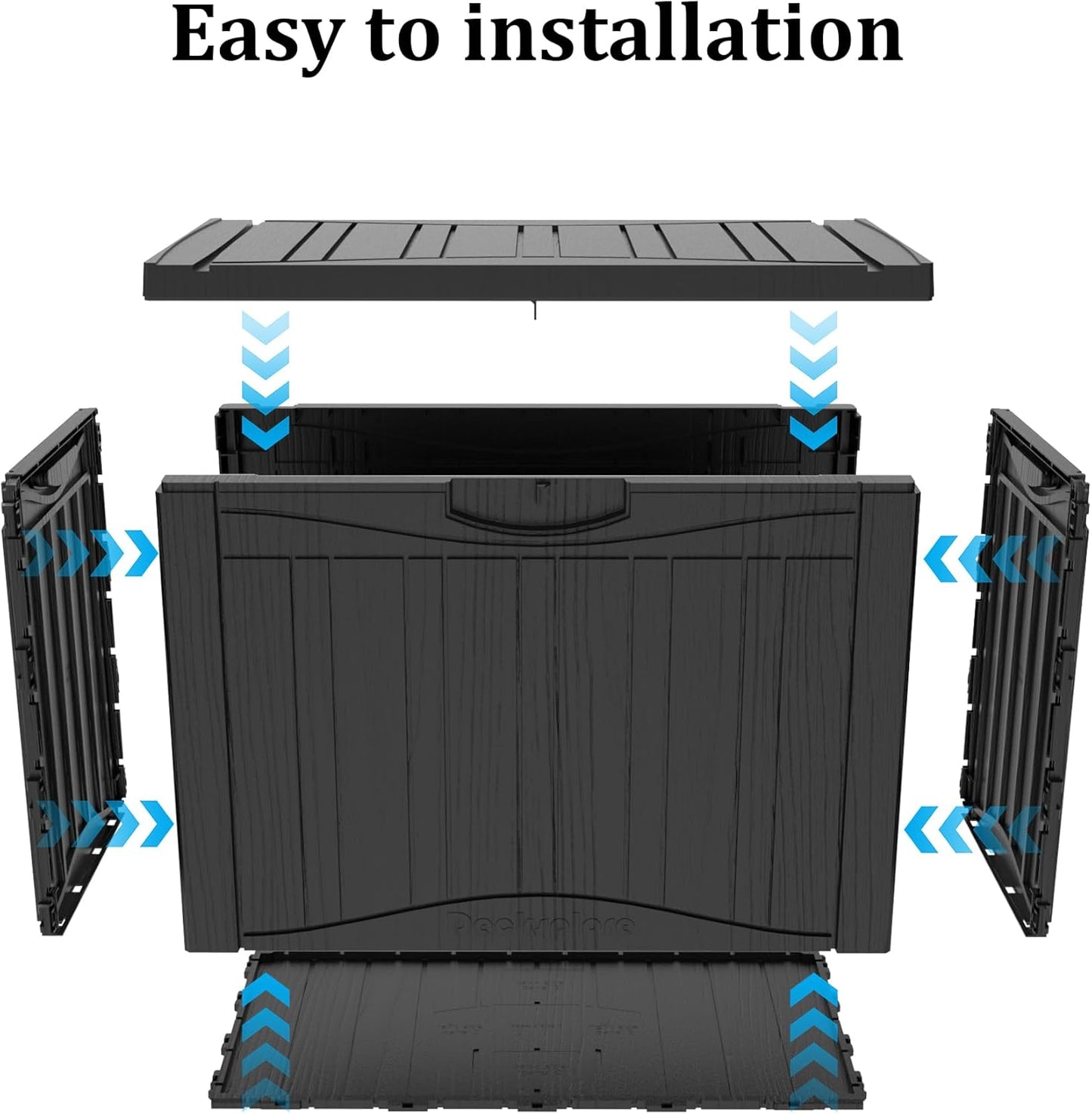 45 Gallon Double-Wall Resin Deck Box - Lockable Waterproof Outdoor Storage Box, 515lbs Capacity & Doubles as Seating for Patio Furniture - Garden Tools, Pool Accessories (Black)