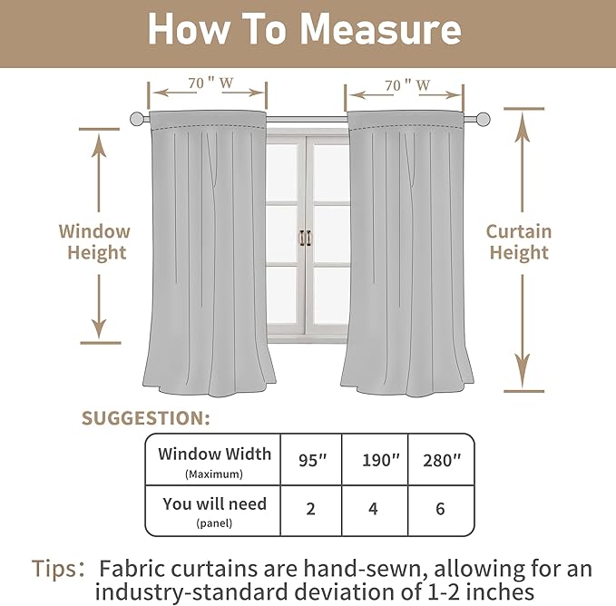 LAMIT Light Filtering Linen Curtains 63 inches Long, Cream Linen Textured Semi Sheer Back Tab and Rod Pocket Boho Drapes for Bedroom/Living Room, 2 Panels, 70 x 63 Inch