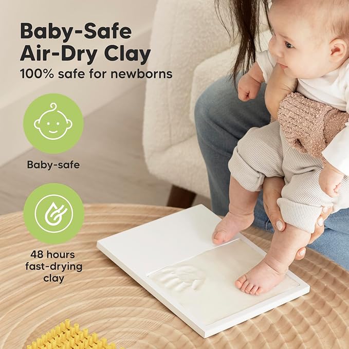 KeaBabies Baby Hand and Footprint Kit and Baby Solo Keepsake Frame Kit with Hand and Footprints - Baby Prints Duo Photo Frame for Newborn - Baby Footprint Kit, Baby Keepsake