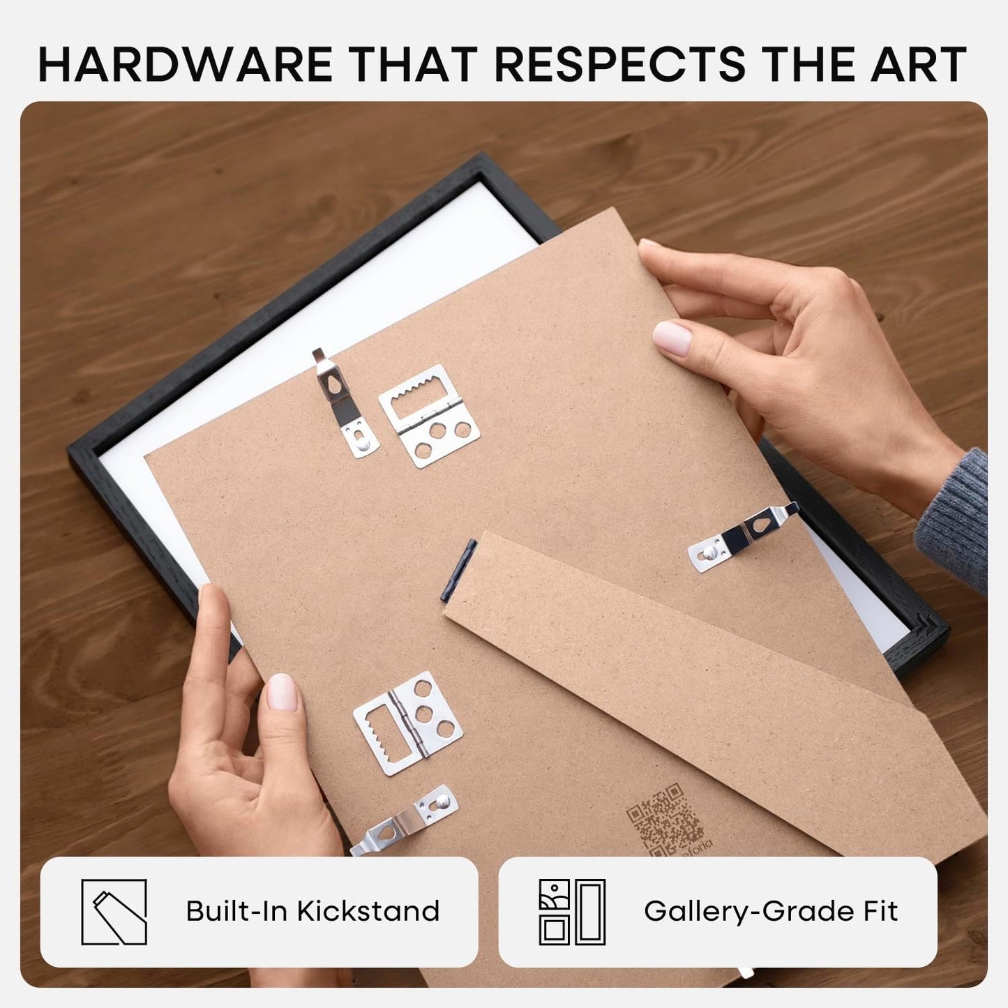 Homeforia A5 Picture Frame Black Wood, High-End Oak 5.8x8.3 Frame Matted to 4.1x5.8 inch Photo, A5 Size Walnut Wooden Frames with Mat A6 for Print, 5.8 by 8.3 Frame, Tempered Glass, Wall Kit, Set of 1