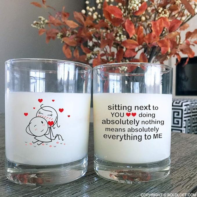 BoldLoft You Mean Everything to Me Couple Drinking Glasses-Couples Gifts for Anniversary, Valentines, Engagement, His Hers Gifts for Boyfriend, Girlfriend, Husband, Wife, Romantic Home Decor