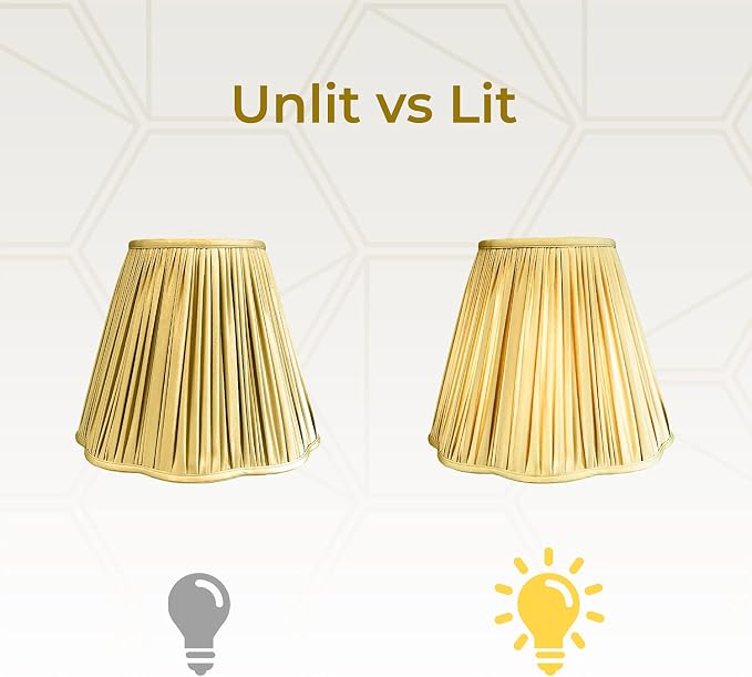 Royal Designs, Inc. BS-754-14AGL Bottom Scallop Gather Pleat Basic Lamp Shade, 7 x 14 x 11.5, Antique Gold