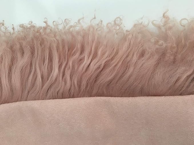 100% Real Mongolian Lamb Fur Cushion Cover/Pillowcase (Pink, 20x20inch) 1
