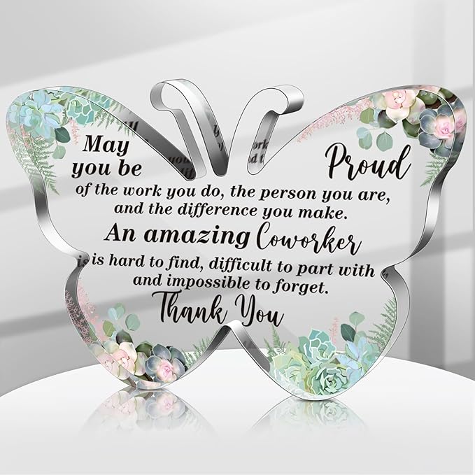 Yinder Thank You Gifts for Women Appreciation Gifts for Coworker Employee Nurse Teacher Leader Boss Inspirational Quotes Acrylic Desk Decor for Home Office Farewell Retirement