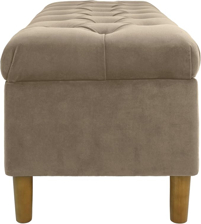 HomePop Ainsley 40" Storage Ottoman Bench - Fawn Velvet