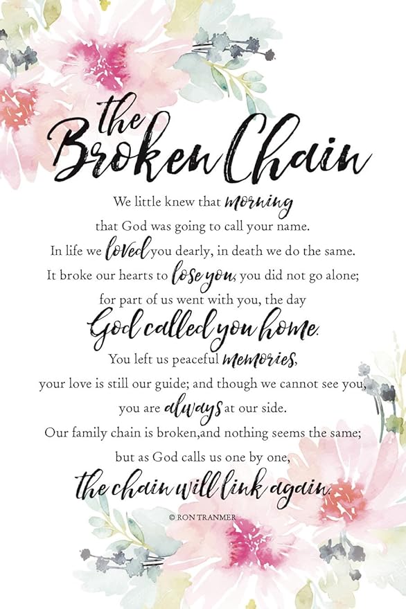 DEXSA Broken Chain Wood Plaque with Inspiring Quotes 6"x9" - Elegant Vertical Frame Wall & Tabletop Decoration | Easel & Hanging Hook | Christian Family Religious Home Decor Saying | Made in the USA
