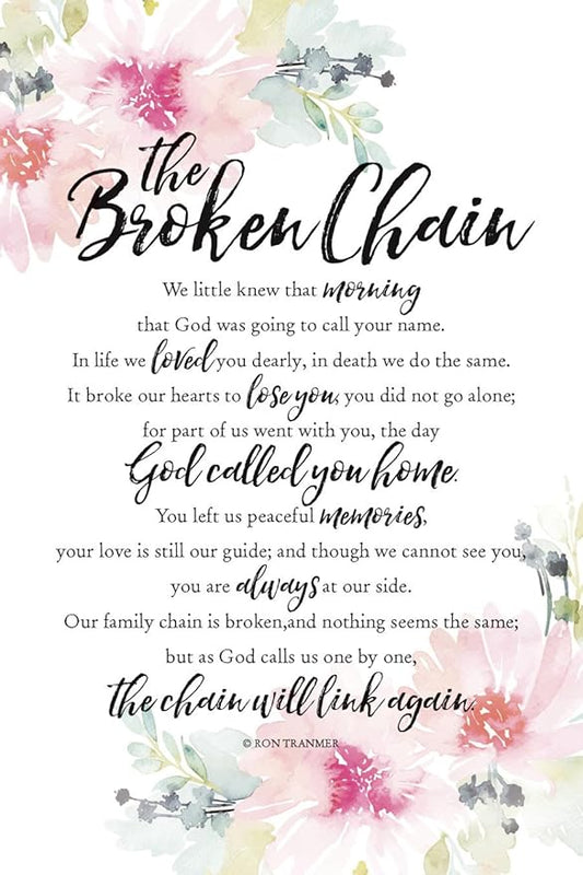 DEXSA Broken Chain Wood Plaque with Inspiring Quotes 6"x9" - Elegant Vertical Frame Wall & Tabletop Decoration | Easel & Hanging Hook | Christian Family Religious Home Decor Saying | Made in the USA