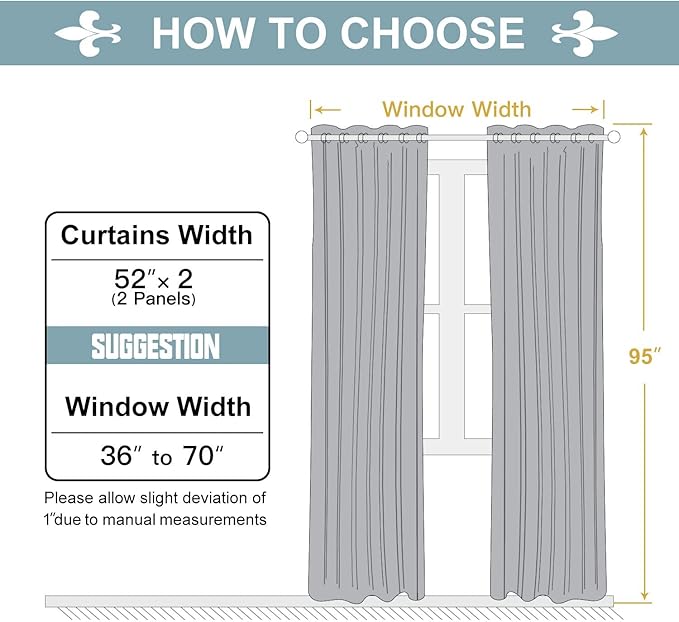ChrisDowa Grommet Room Darkening Curtains for Bedroom and Living Room - 2 Panels Set Thermal Insulated Blackout Curtains (Beige, 52 x 95 Inch)