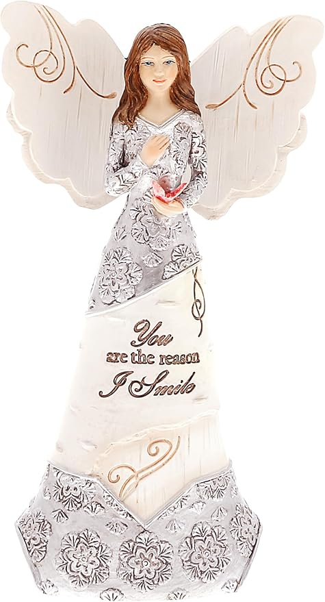 Pavilion Gift Company - You are The Reason I Smile - 6" Angel Figurine Religious God Jesus Christ Wife Grandma Gift Home Decor Present